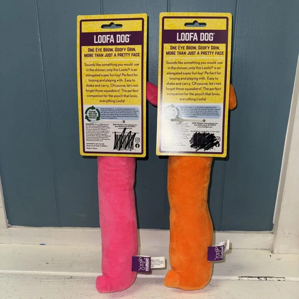 Lot Of 2 Bright‎ Multipet Loofa Ruff 12